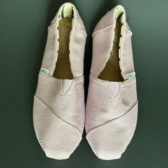 TOMS Shoes Slip On, Light Purple Womens Size 6M Canvas Boat Shoe *CLEAN - Picture 9 of 10